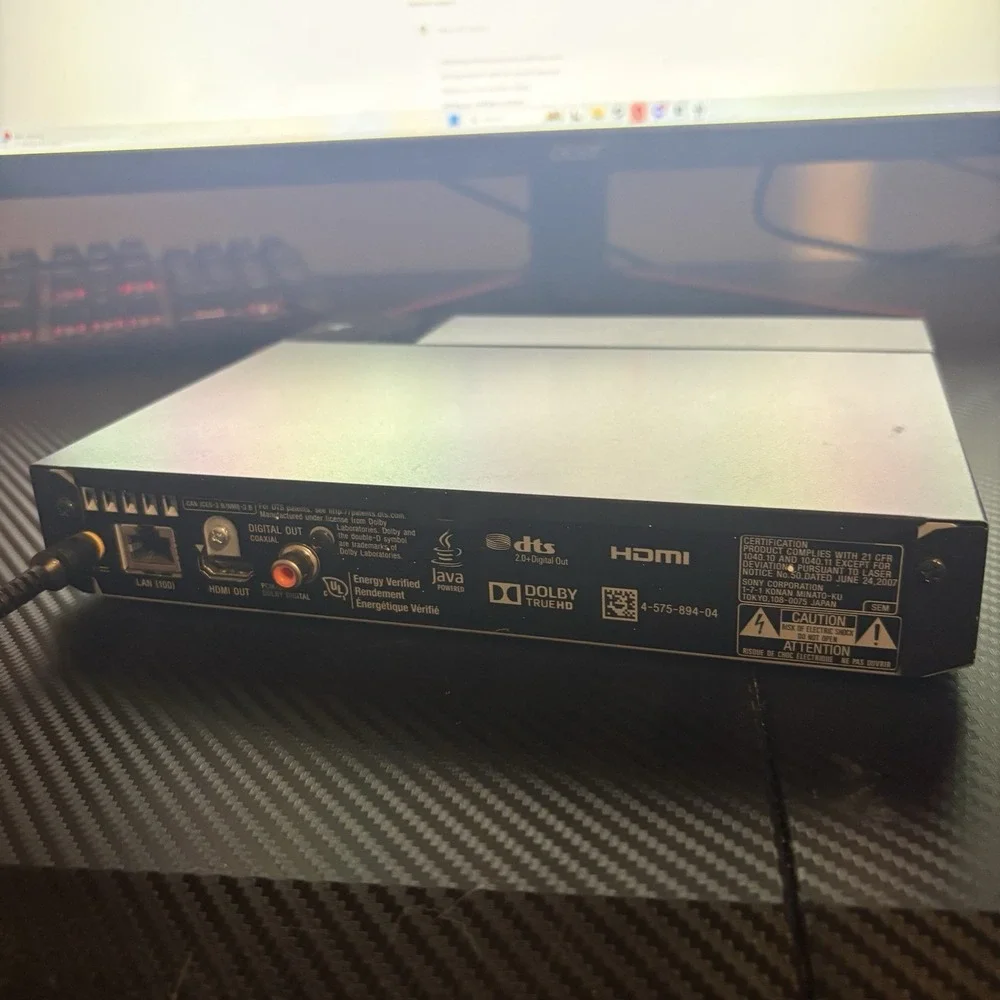 Sony BDP-S3700 Streaming Blu-Ray Player Wi-Fi No Remote